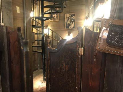 Swinging doors to old lobby of the Grand Hotel.  (see the orbs?)
